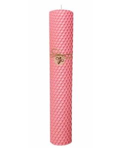 Lumanare din ceara de albine, roz, 40 cm, cod LSC03