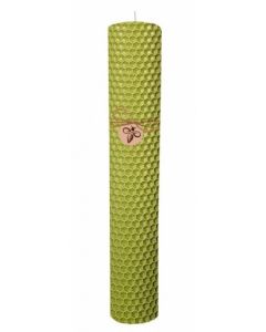 Lumanare din ceara de albine, verde lime, 40 cm, cod LSC06