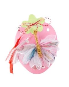 Martisor brosa fluture delicat cu aripi pastelate si corp auriu, cod M8M70